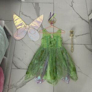 Tinkerbell costume/wings/headband/light up wand